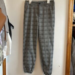cinched plaid pants (size small)